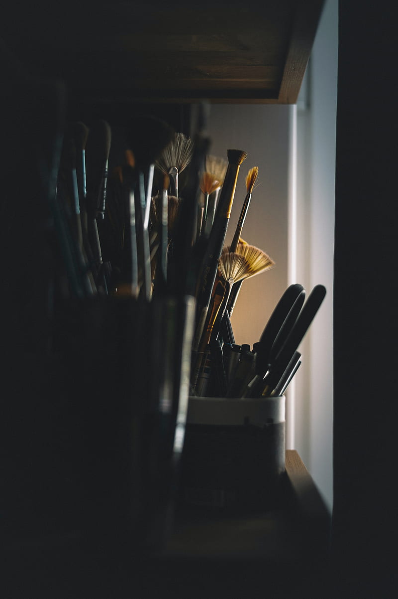 brushes, drawing, creativity, HD phone wallpaper
