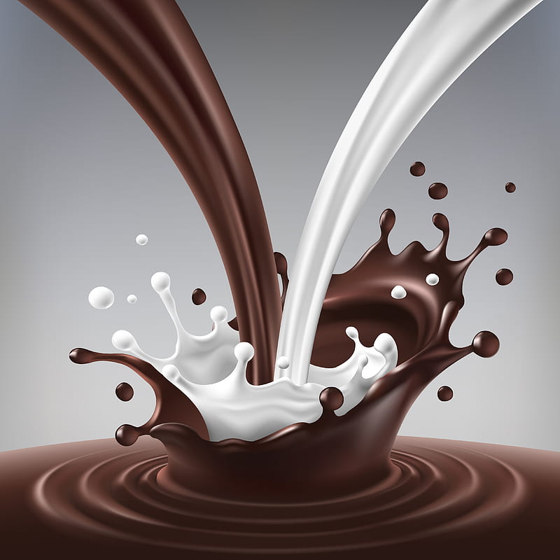 artwork, white, brown, milk, chocolate, HD phone wallpaper