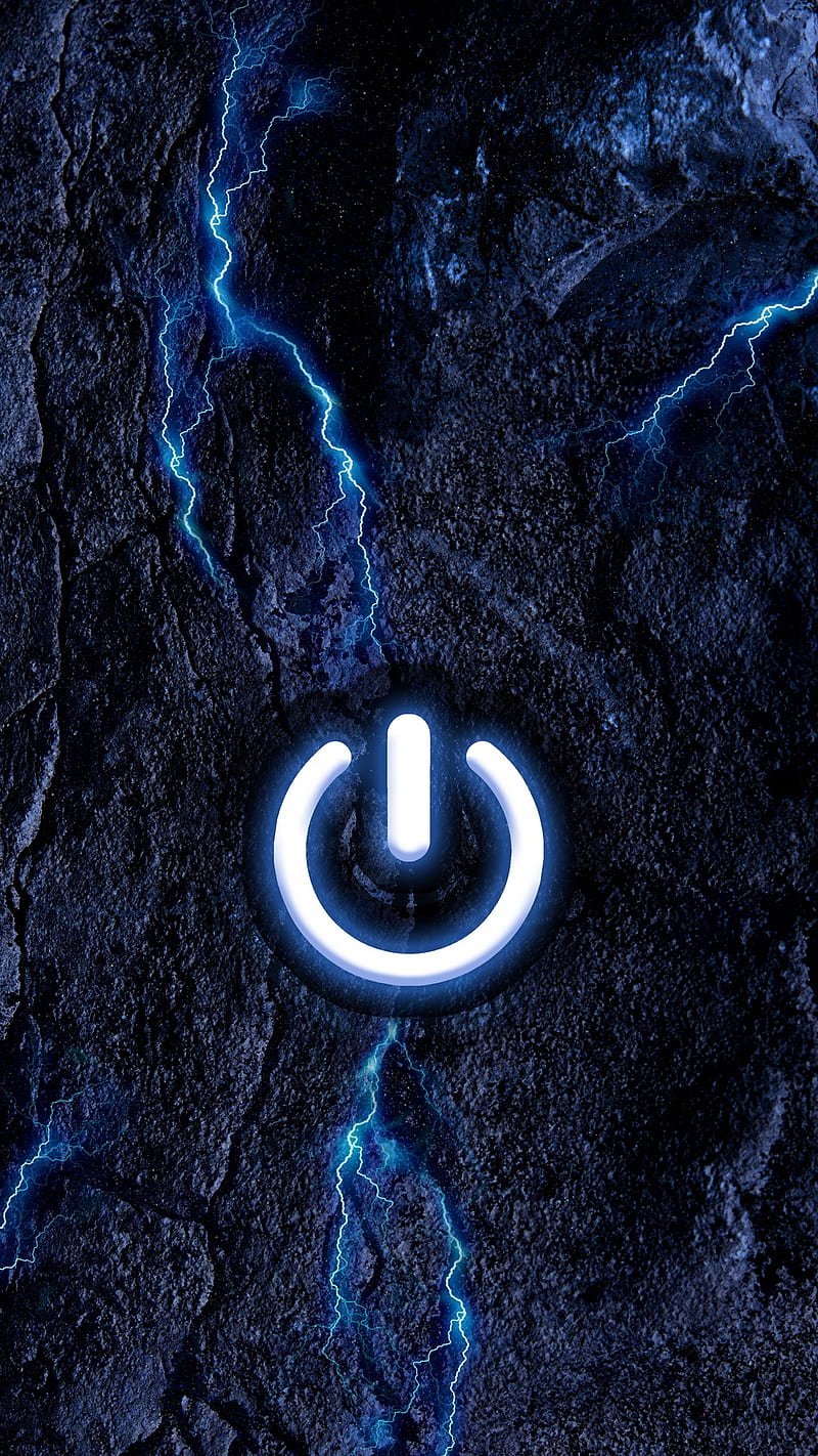 Power button, texture, blue, button, on, off, power, HD phone wallpaper