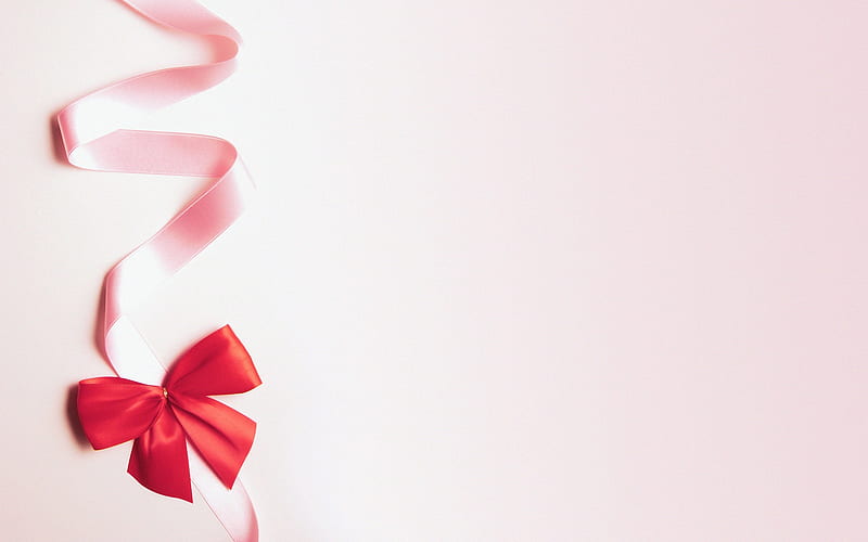 small Christmas decoration Pink Ribbon, HD wallpaper