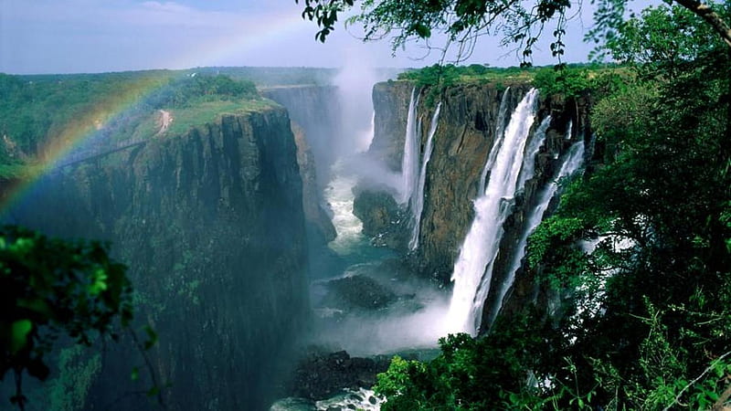 Rainbow Canyon, water, river, rainbow, canyon, zimbabwe, waterfalls, HD wallpaper