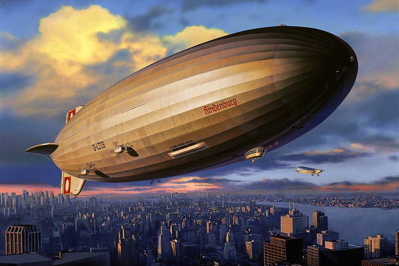 The Fateful German Hindenburg Airship, airship, german, blimp, aircraft, HD wallpaper
