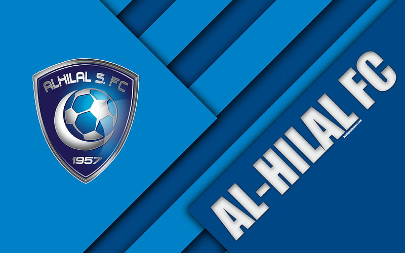 Al-Hilal FC blue abstraction, logo, Saudi Arabian football club, material design, Riyadh, Saudi Arabia, football, Saudi Professional League, HD wallpaper