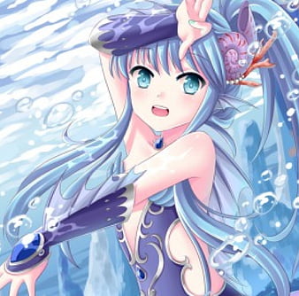 Download wallpaper 840x1160 bubble, underwater, cute, anime girl