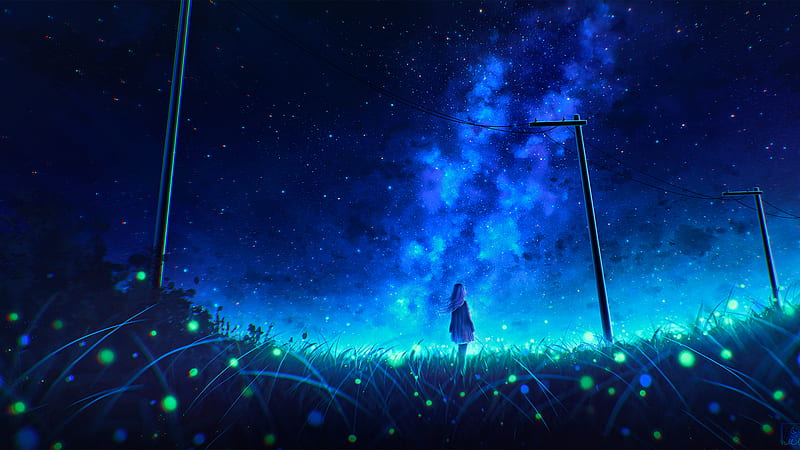 Art Anime Sky  Anime Blue Sky HD phone wallpaper  Pxfuel
