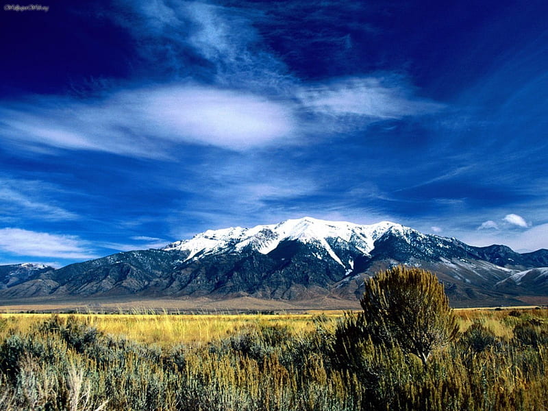 Snow Capped Mountains, Sky, Mountain, bonito, Idaho, Northern, HD wallpaper