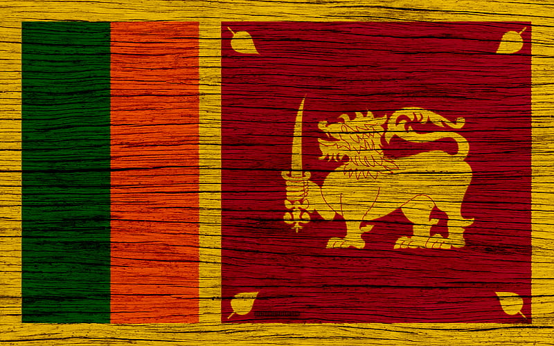 Flag of Sri Lanka Asia, wooden texture, national symbols, Sri Lanka flag, art, Sri Lanka, HD wallpaper