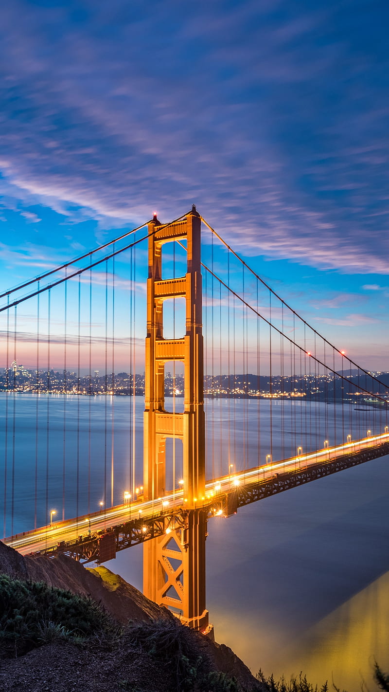 Golden Gate Bridge , san francisco, golden gate, dawn, architecture, HD phone wallpaper