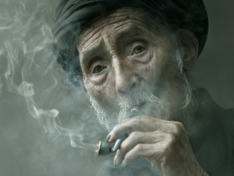 pleasure, pipe, old man, smoke flavor, HD wallpaper