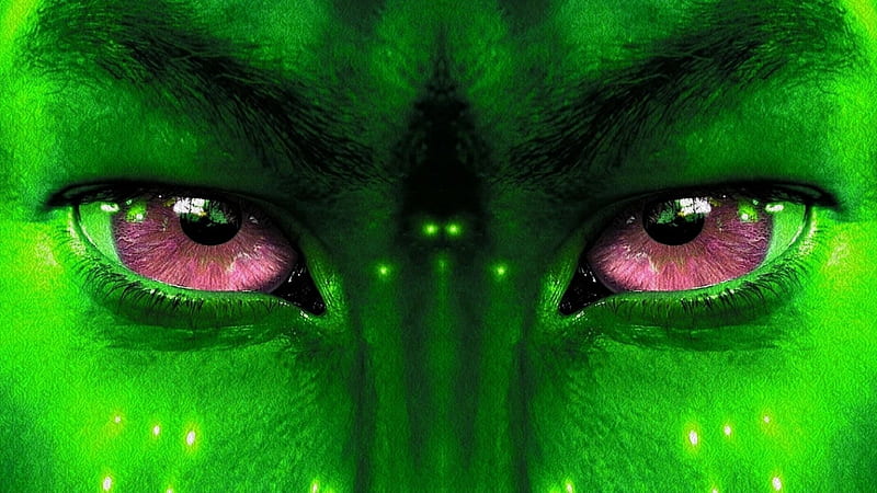 Alien eyes, movie, green, amethyst eyes, alien, skin, avatar, pink, HD wallpaper