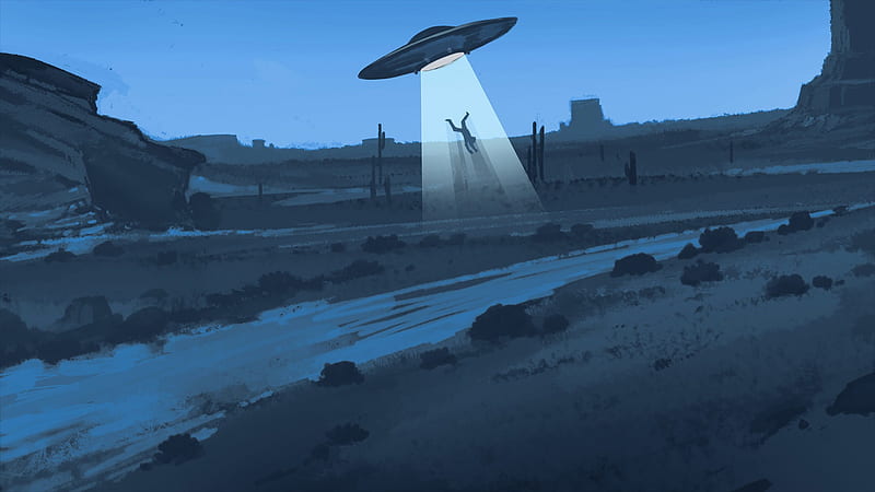 UFO Throwing Man Artwork, artist, digital-art, artwork, HD wallpaper