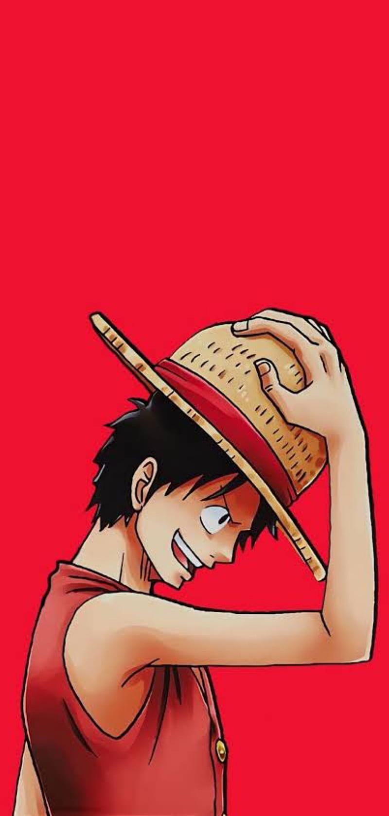 Luffy, captain, mugiwara, one piece, red, strawhat, strong, HD phone wallpaper
