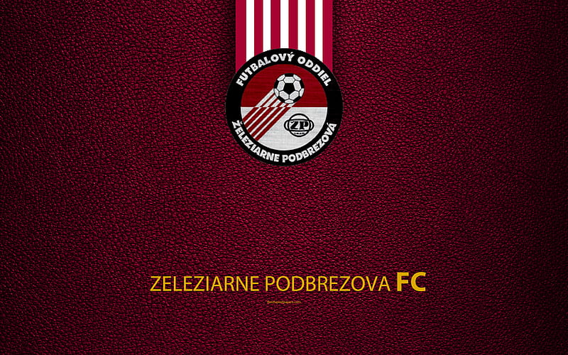 Zeleziarne Podbrezova FC Slovak football club, logo, leather texture, Fortuna liga, Podbrezová, Slovakia, football, HD wallpaper