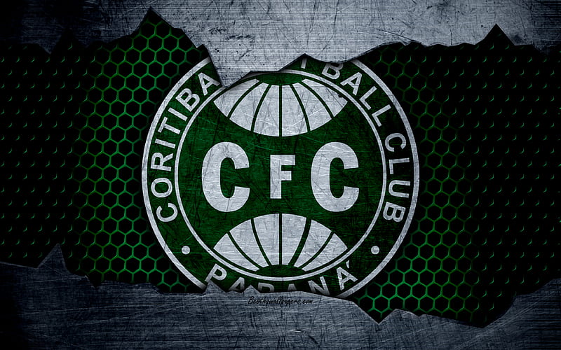 Coritiba Serie A, logo, grunge, Brazil, soccer, football club, metal texture, art, Coritiba FC, HD wallpaper