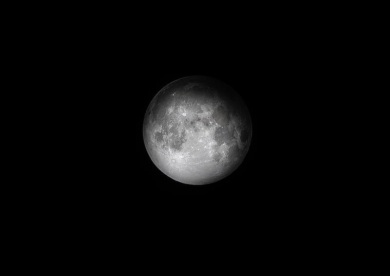 Full Moon , moon, nature, monochrome, black-and-white, HD wallpaper