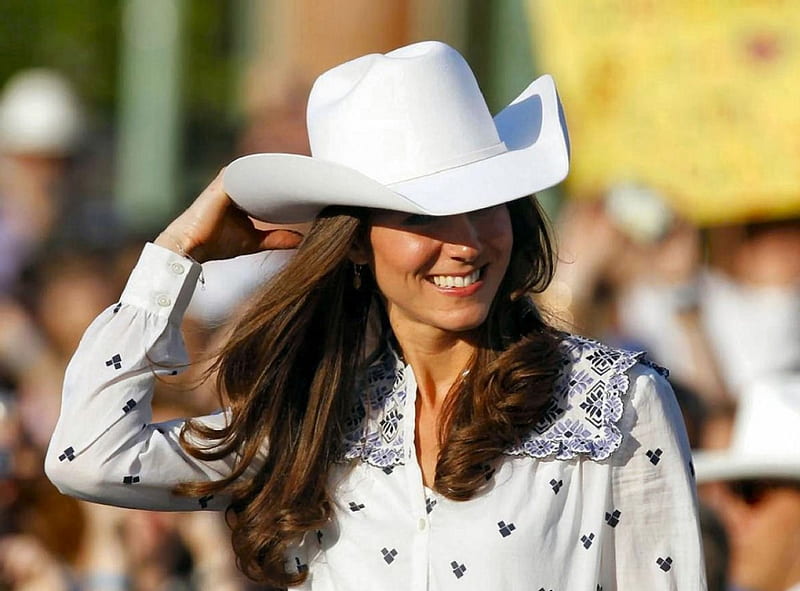 Cowgirl Kate Middleton, female, westerns, royality, fun, women, England, cowgirls, famous, girls, princess, style, HD wallpaper