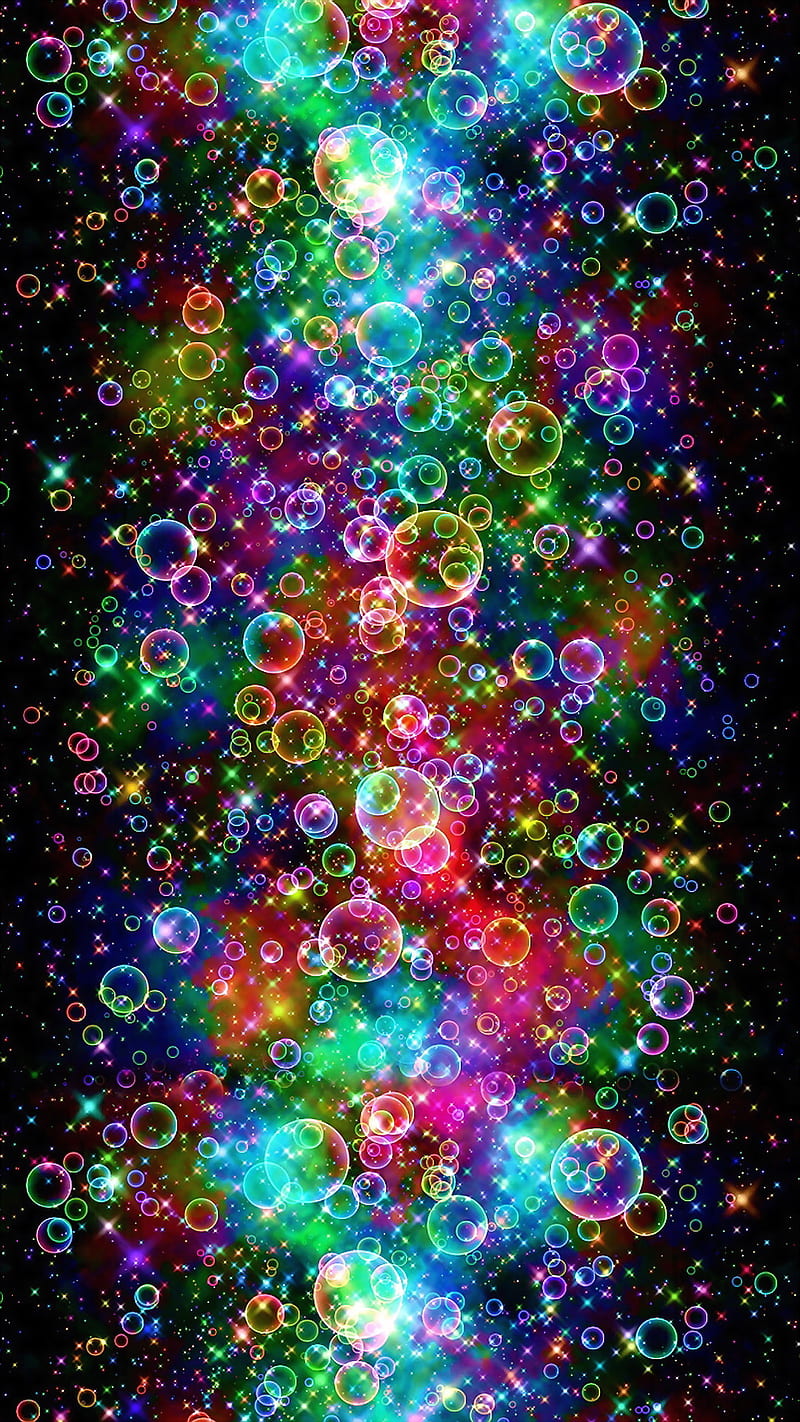 Bubbles, butterflies, colorful, colors, glitter, lace, nebula, purple, solid, space, HD phone wallpaper