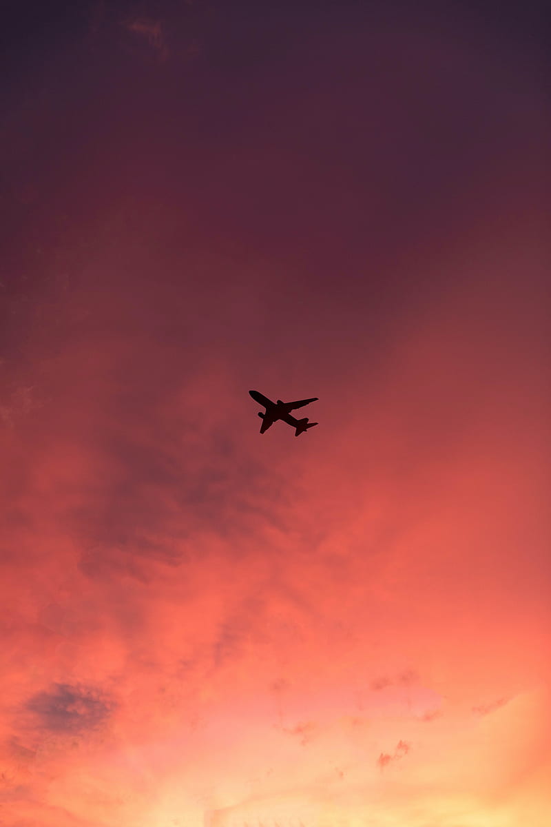 Plane, flight, sunset, clouds, sky, HD phone wallpaper | Peakpx