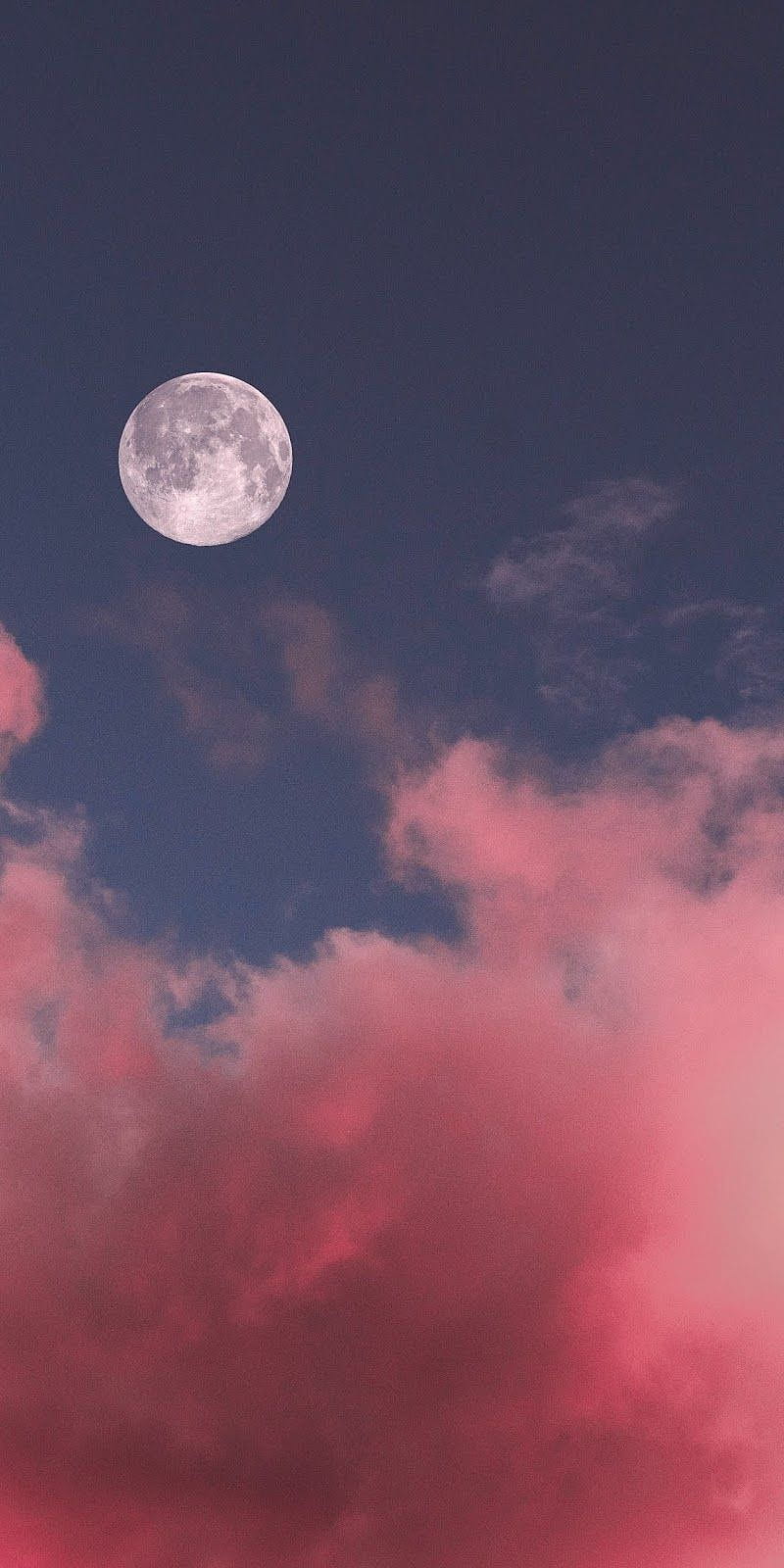Full Moon Aesthetic, Pink and Blue Moon, HD phone wallpaper