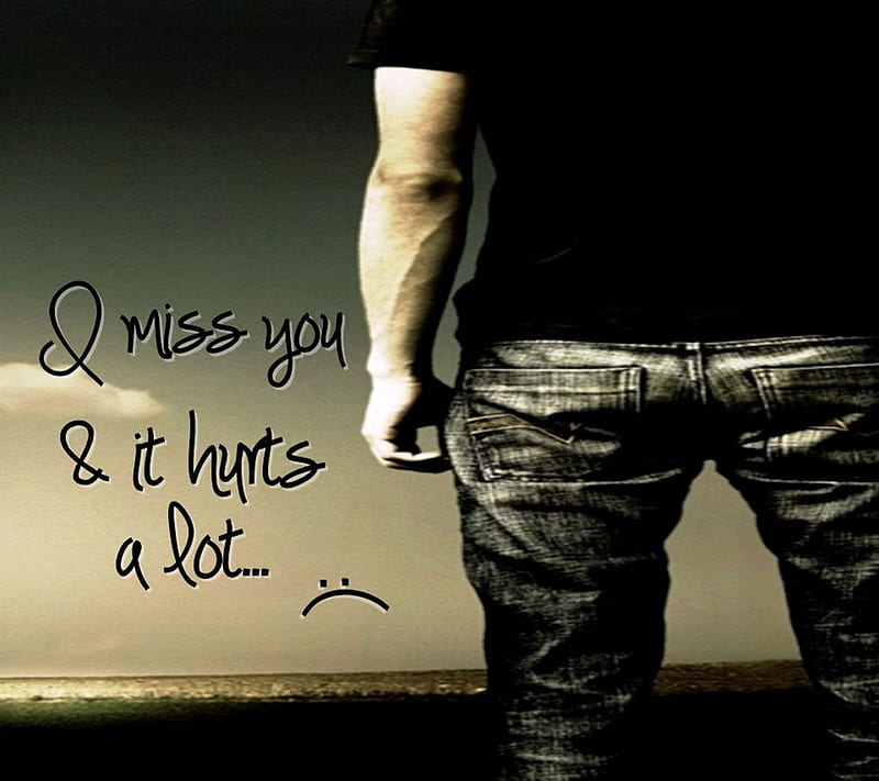 I Miss You, alone, emo, heart, i love you, lonely, love, sad, HD wallpaper