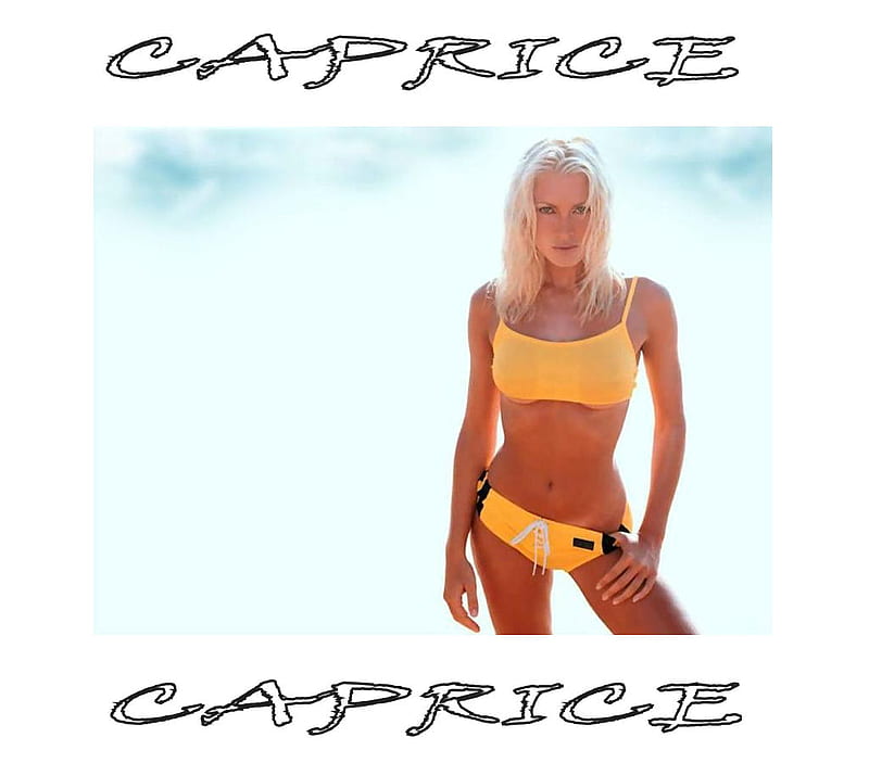 Caprice, beach, babe, model, bikini, HD wallpaper