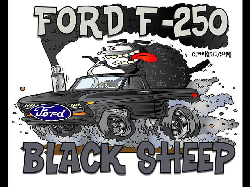 Black Sheep, f250, humor, truck, ford, HD wallpaper