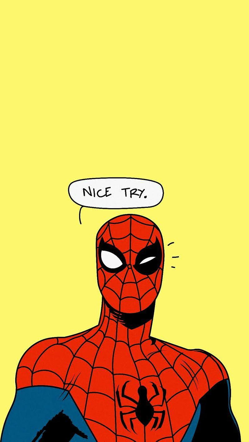 Nice try - Spiderman, comics, marvel, spider, stan lee, HD phone wallpaper  | Peakpx