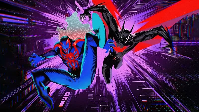 Spiderman 2099 And Batman Beyond Together , spiderman-2099, batman-beyond, superheroes, artwork, digital-art, artist, HD wallpaper
