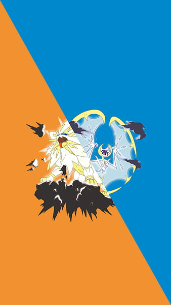 Download Lunala With Solgaleo Comparison Wallpaper