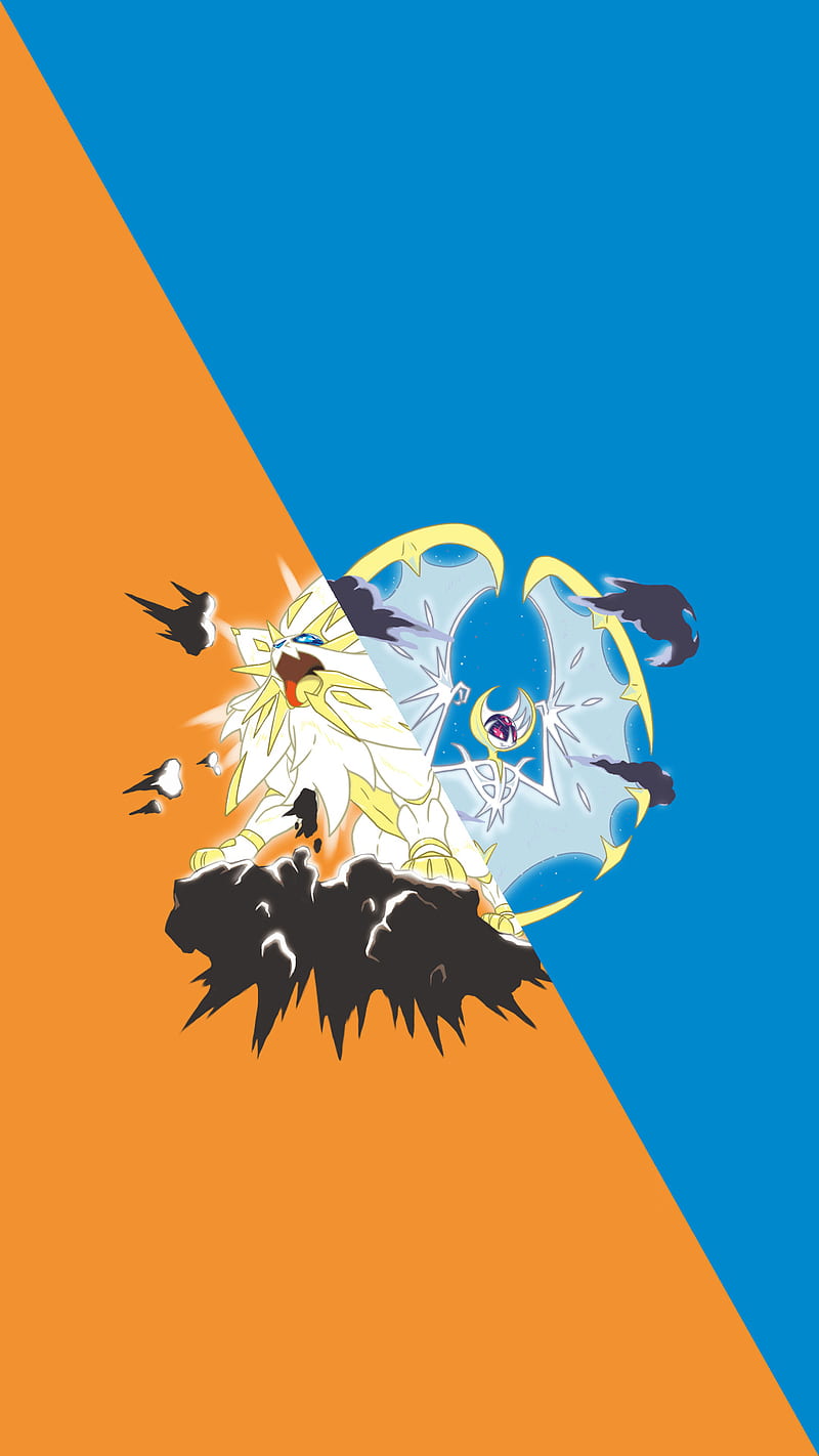 Pokemon Sun and Moon, cool, game, lunala, nitendo, solgaleo, sun and moon, theme, HD phone wallpaper