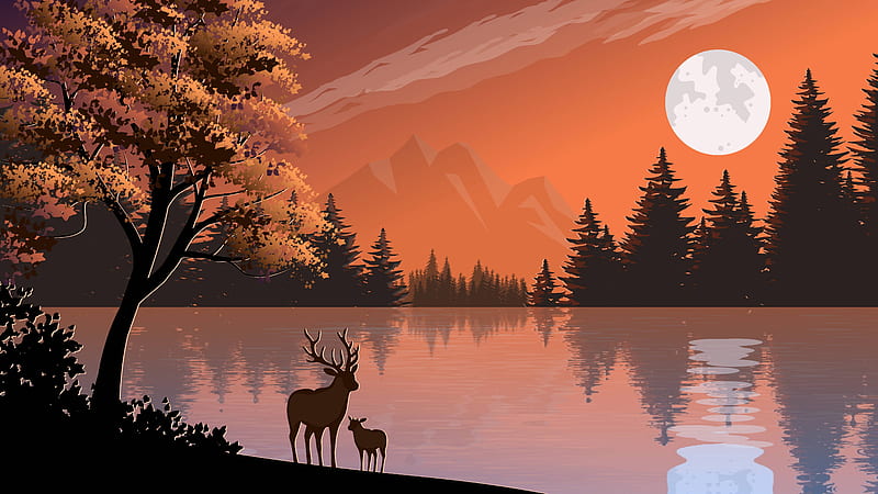 Deer Forest Art , Artist , , and Background, Galaxy Deer, HD wallpaper
