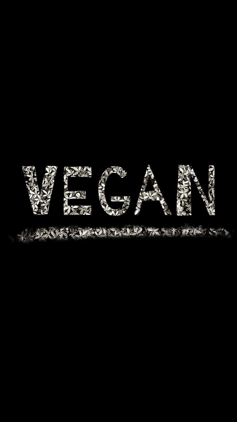 Black lettering on a white background reflecting vegan feelings 2K wallpaper  download