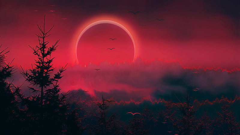 Narrow Eclipse, eclipse, artist, artwork, digital-art, HD wallpaper