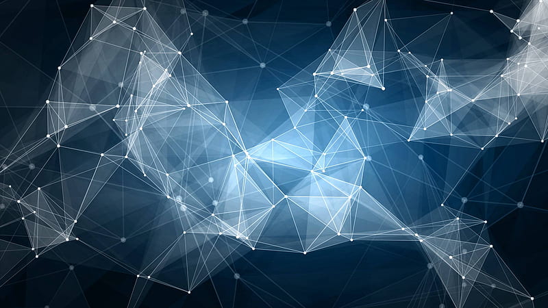 Blockchain White And Blue Sections, Blockchain Network, HD wallpaper