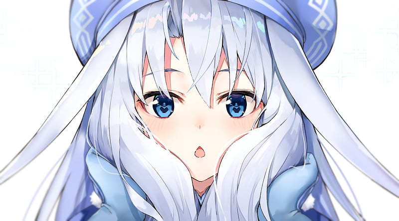 fate grand order, sitonai, alter ego, white hair, hat, shocked expression, Anime, HD wallpaper