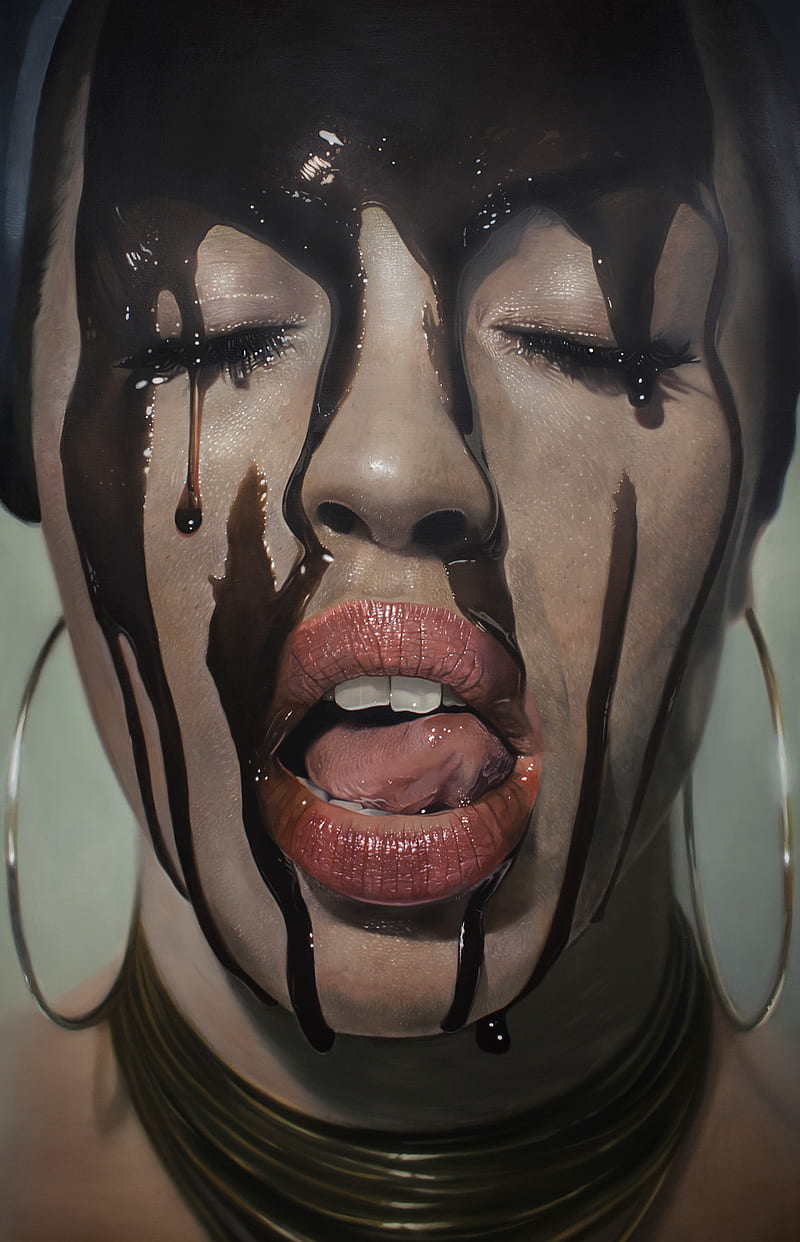 Mike Dargas, artwork, painting, realistic, face, women, HD phone wallpaper