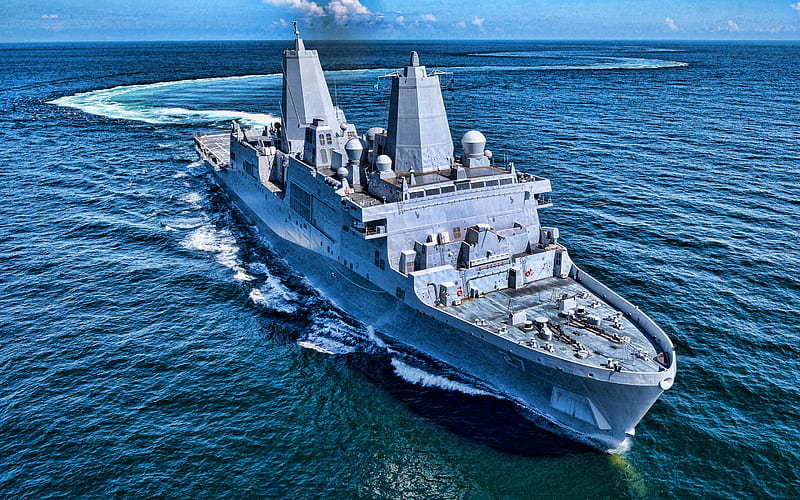 USS Portland, LPD-27, amphibious transport dock, United States Navy, US army, battleship, US Navy, San Antonio-class, R, HD wallpaper