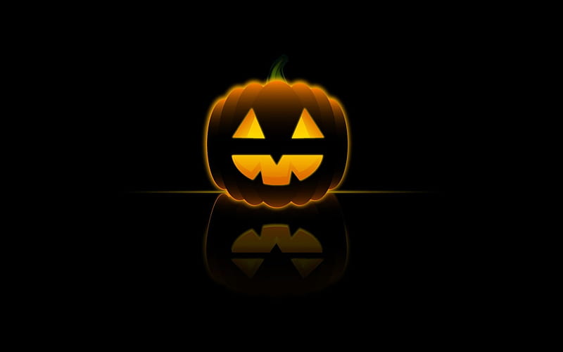 halloween pumpkin on black background, black, halloween, background, pumpkin, HD wallpaper