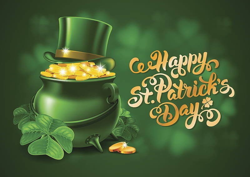 happy st, patty's day, march, gold, green, day, 17th, beer, lucky, happy, HD wallpaper