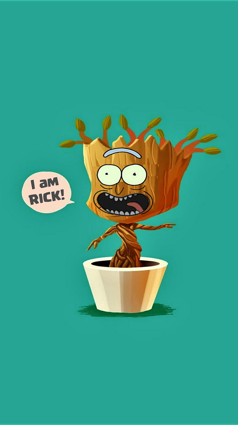 I AM RICK, groot, morty, rick, rick and morty, HD phone wallpaper