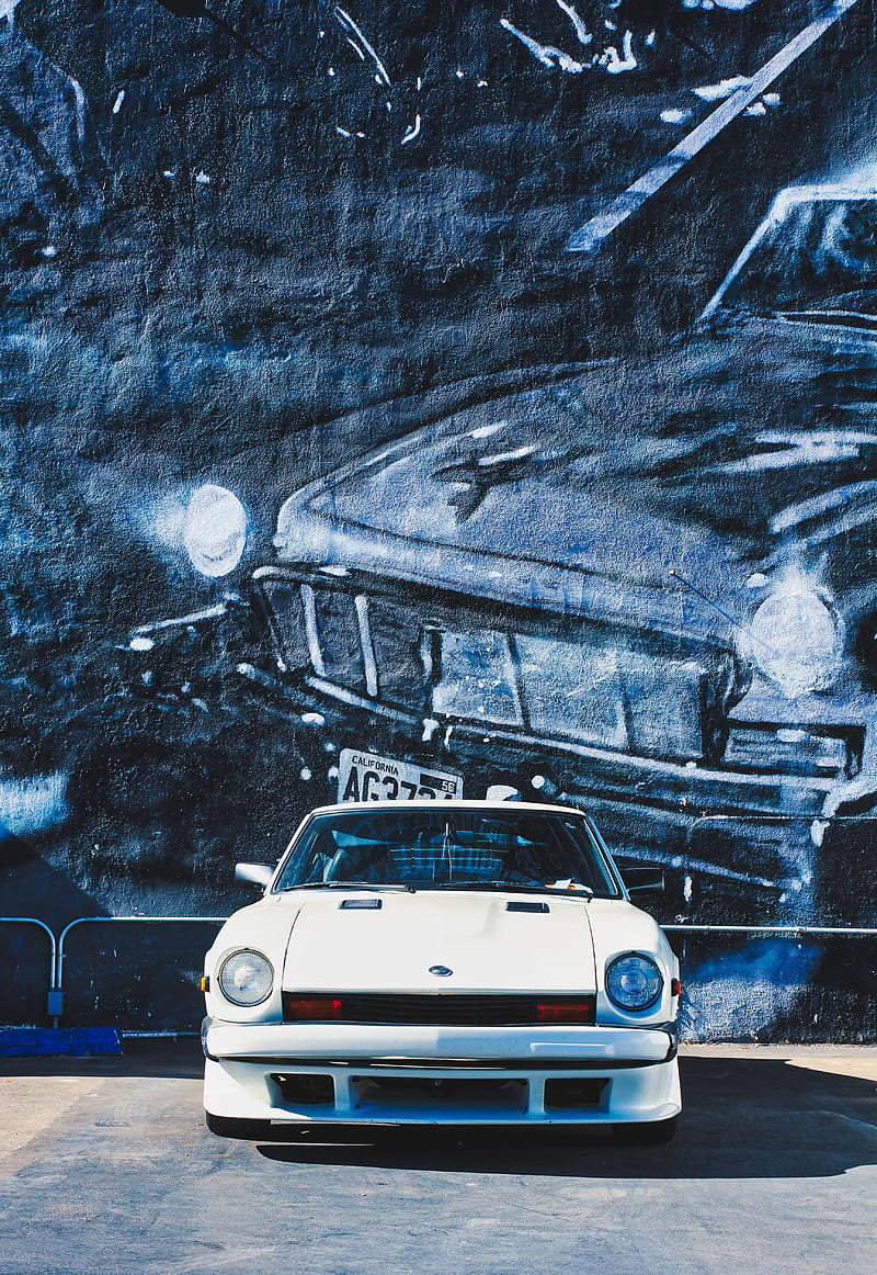 car, tuning, wall, graffiti, HD phone wallpaper