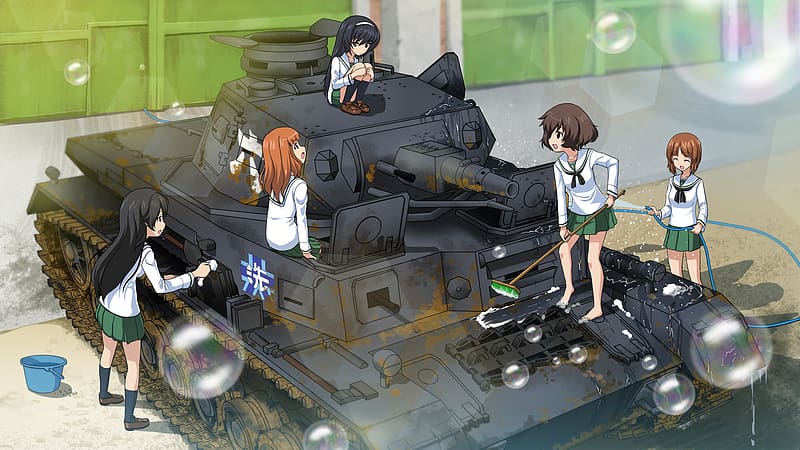 Anime, Girls Und Panzer, Hana Isuzu, Mako Reizei, Miho Nishizumi, Saori Takebe, Yukari Akiyama, HD wallpaper