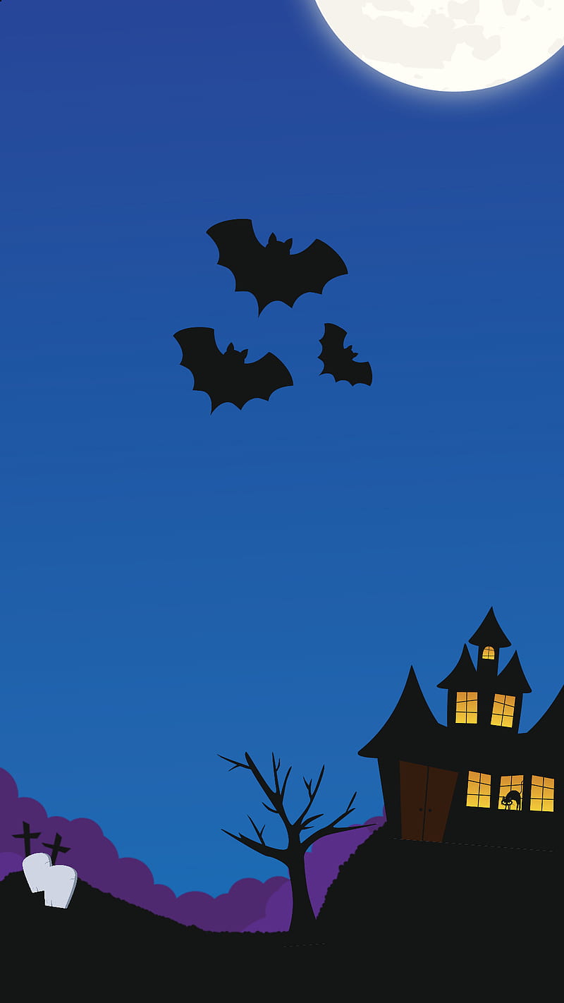 Halloween night, haunted house, october, HD phone wallpaper | Peakpx