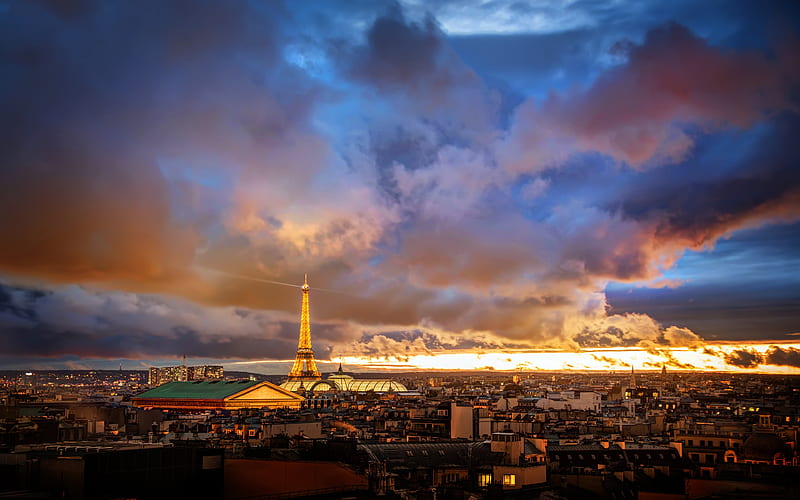 Romantic City Paris France Eiffel Tower, HD wallpaper