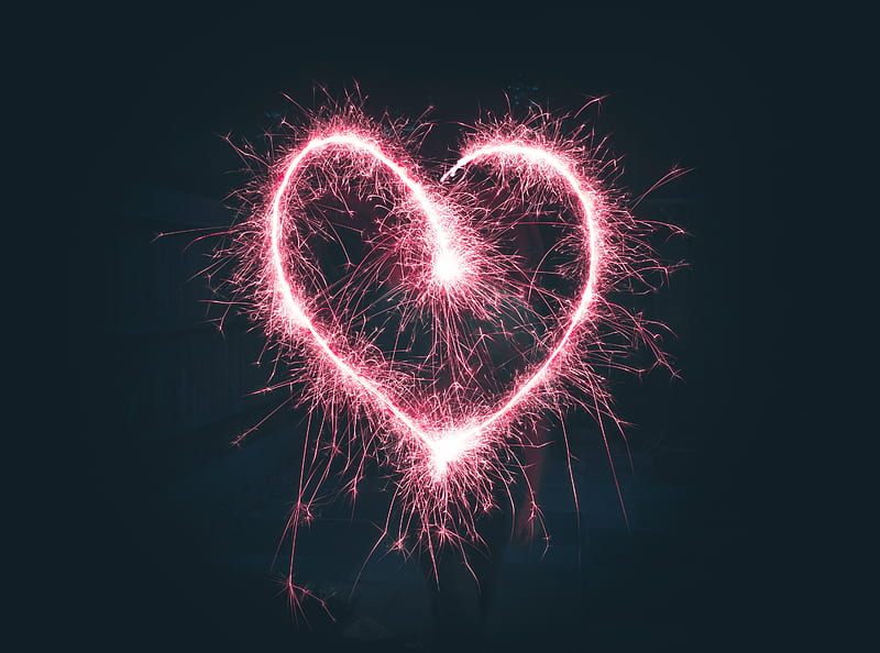 Heart Sparks, love, valentine, corazones, HD wallpaper