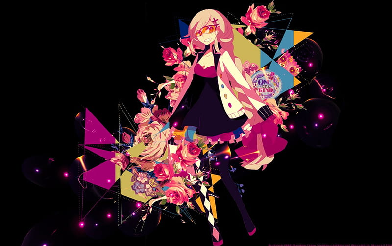 ~One Of A Kind~, vocaloid, colorful, pretty, anime, flowers, IA, long hair, HD wallpaper