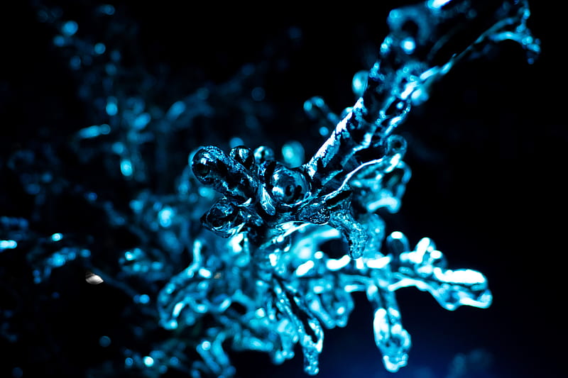 ice, water, figure, macro, HD wallpaper