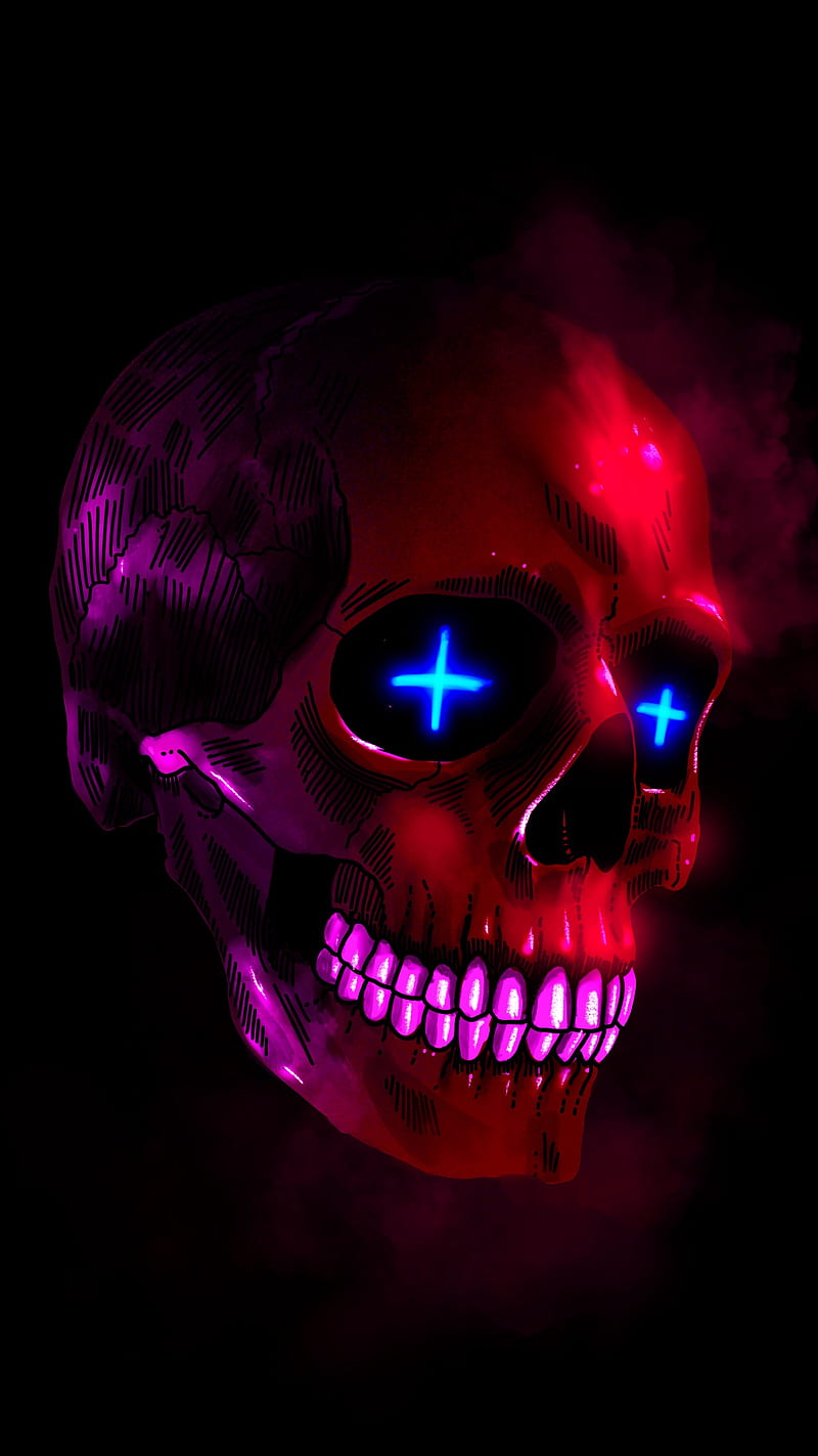 Red Lord Skull, Red, Skull, amoled, dark, dead, oled, pink, scary, skulls,  HD phone wallpaper | Peakpx