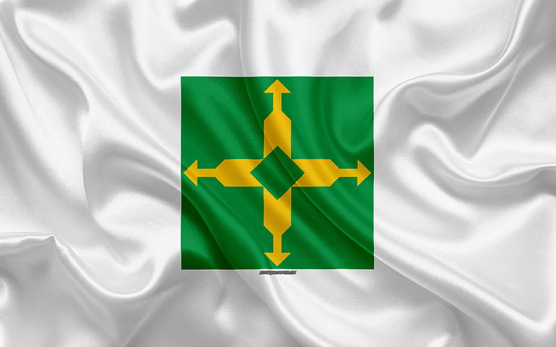 Flag of Distrito Federal state of brazil, silk texture, Distrito Federal flag, Brazil, brazilian states, art, South America, Distrito Federal, HD wallpaper