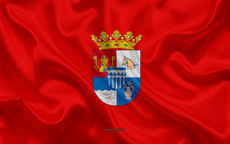 Segovia Flag silk texture, silk flag, Spanish province, Segovia, Spain, Europe, Flag of Segovia, flags of Spanish provinces, HD wallpaper